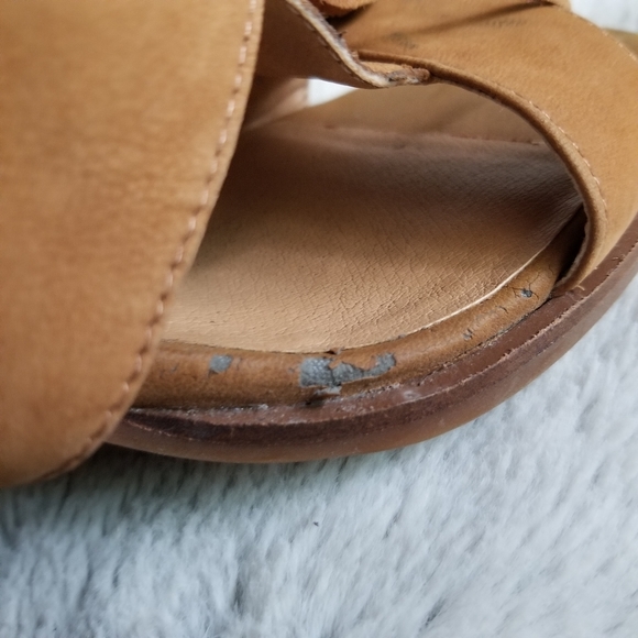 LUCKY BRAND Leesha Leather Fringe Strap Block Heel Sandal Brown Sugar Si… - Picture 12 of 12